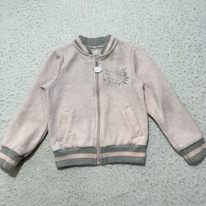 Hello Kitty Girls 4 Full Zip Sweatshirt Light Pink Varsity Fleece Lined Sanrio
